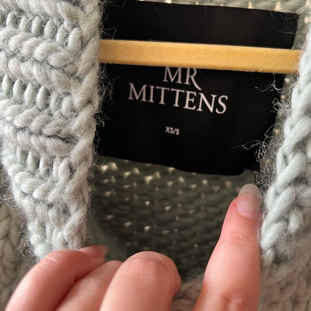 I Love Mr Mittens Honey Sweater - Seafoam XS/S NWT - Picture 8 of 14